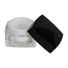 50mL Clear Acrylic Outer & White Polypropylene Inner Square Low Profile Jar with Black ABS Cap with Liner
