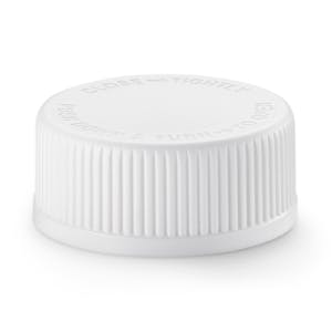 33/400 White Polypropylene Unlined Ribbed Child Resistant Cap