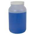 1 Gallon Natural HDPE Round Wide Mouth Jar with Label Panel & 110/400 White Ribbed Cap with F217 Liner