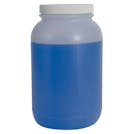 1 Gallon Natural HDPE Round Wide Mouth Jar with Label Panel & 110/400 White Ribbed Cap with F217 Liner