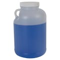 1 Gallon Natural HDPE Round Wide Mouth Jar with Handle & 89/400 White Ribbed Cap with F217 Liner