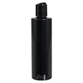 8 oz. Black PET Cylindrical Bottle with 24/410 Black Disc-Top Dispensing Cap