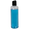 8 oz. Clear PVC Cylindrical Bottle with 24/410 Black Disc-Top Dispensing Cap