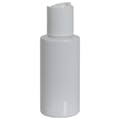 2 oz. White PET Cylindrical Bottle with 20/410 White Disc-Top Dispensing Cap