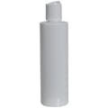 8 oz. White PET Cylindrical Bottle with 24/410 White Disc-Top Dispensing Cap