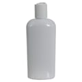 4 oz. White PET Cosmo Oval Bottle with 20/410 White Polypropylene Dispensing Disc-Top Cap with 0.270" Orifice