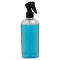 8 oz. Clear PET Cosmo Oval Bottle with 24/410 Black Polypropylene Trigger Sprayer & 0.21mL Output