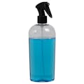12 oz. Clear PET Cosmo Oval Bottle with 24/410 Black Polypropylene Trigger Sprayer & 0.21mL Output