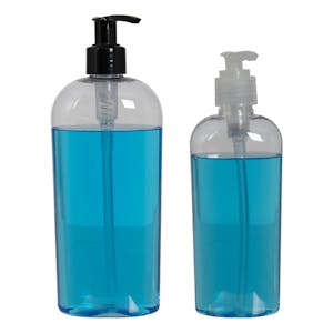 PET Cosmo Oval Bottles with Pumps