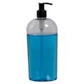 16 oz. Clear PET Cosmo Oval Bottle with 24/410 Black Lock-Up Pump & 1.2mL Output