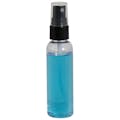 2 oz. Clear PET Cosmo Round Bottle with 20/410 Smooth Black Finger Sprayer & 0.12mL Output