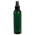 6 oz. Dark Green PET Cosmo Round Bottle with 24/410 Smooth Black Finger Sprayer & 0.16mL Output
