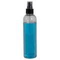 8 oz. Clear PET Cosmo Round Bottle with 24/410 Smooth Black Finger Sprayer & 0.12mL Output