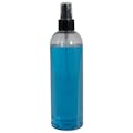 12 oz. Clear PET Cosmo Round Bottle with 24/410 Smooth Black Finger Sprayer & 0.16mL Output