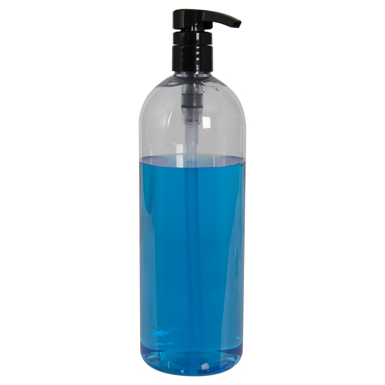 32 oz. Clear PET Plastic Carafe Bottle, 28mm 28-400