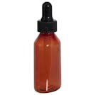 1 oz. Amber Plastic Graduated Oval Bottle with Dropper Cap