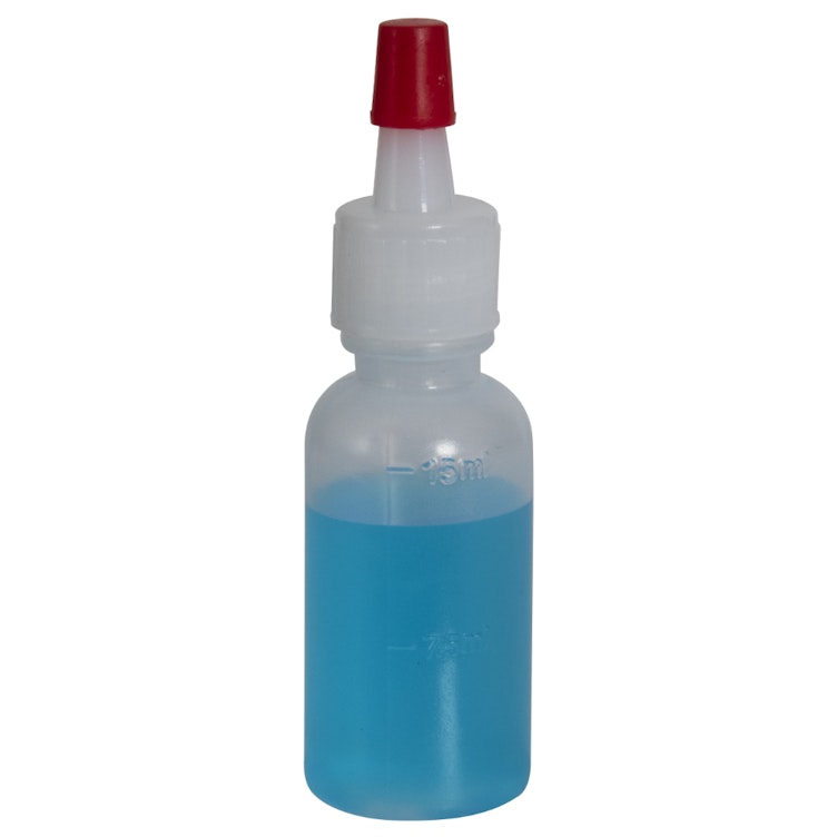 1/2 oz. Natural HDPE Graduated Boston Round Bottle with Yorker Cap