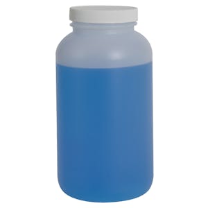 32 oz. Wide Mouth Round Natural HDPE Jar with 63/400 White Ribbed Cap with F217 Liner