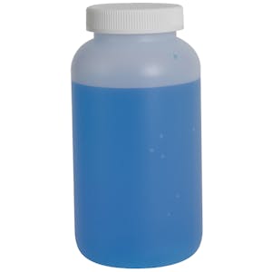 32 oz. Wide Mouth Round Natural HDPE Jar with 63/400 White Ribbed CRC Cap with F217 Liner