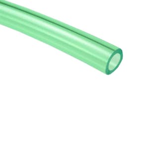 1/8" ID x 1/4" OD x 0.062" Wall Transparent Green 95A Ether-Based Polyurethane Tubing - 100' Roll
