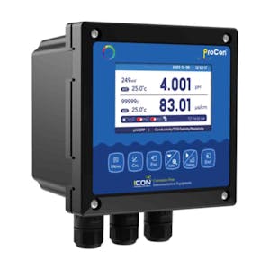 ProCon® D520 Series Dual Channel Display pH & ORP Controller with 1 pH/ORP + 1 Conductivity Inputs & 1 4-20mA + 2 Relay Outputs, 24 VDC