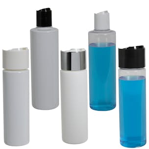 PVC Cylindrical Bottles with Disc-Top Dispensing Caps