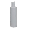 8 oz. White PVC Cylindrical Bottle with 24/410 White Disc-Top Dispensing Cap