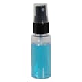 1 oz. Clear PET Cylindrical Bottle with 20/410 Black Smooth Finger Sprayer