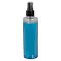 8 oz. Clear PET Cylindrical Bottle with 24/410 Black Smooth Finger Sprayer