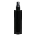 8 oz. Black PET Cylindrical Bottle with 24/410 Black Smooth Finger Sprayer