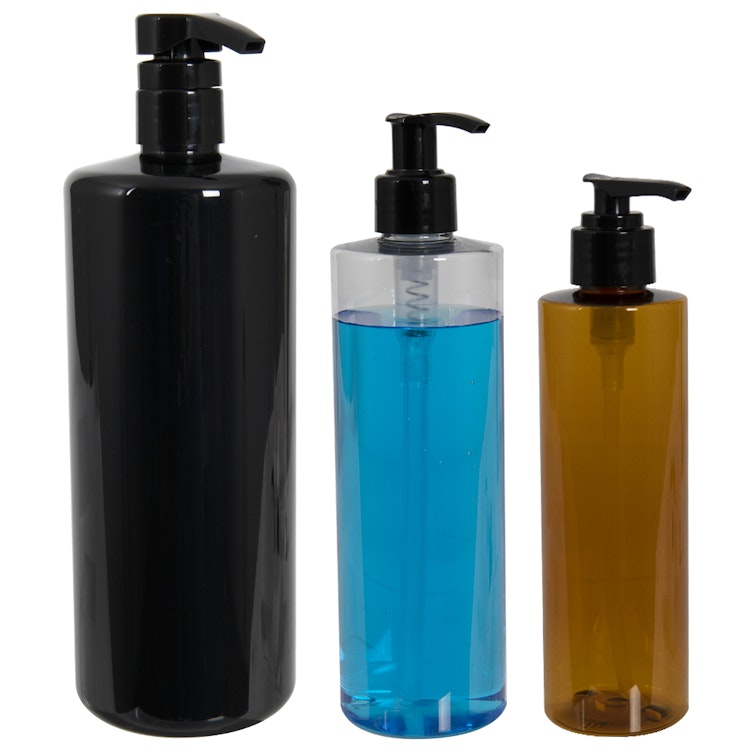 PET Cylindrical Bottles with Dispensing Pumps