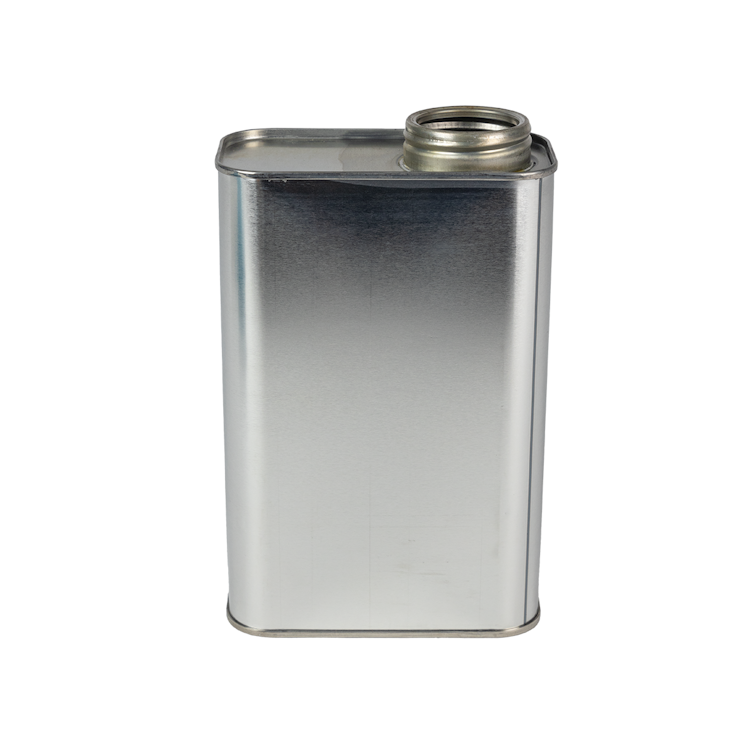 1 Quart Metal F-Style Oblong Can with 1-3/4" Delta Neck (Cap Sold Separately)