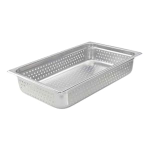 Full Size Perforated 22 Gauge Stainless Steel Steam Table Pan - 20-3/4" L x 12-3/4" W x 4" Hgt.