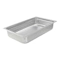 Full Size Perforated 22 Gauge Stainless Steel Steam Table Pan - 20-3/4" L x 12-3/4" W x 4" Hgt.