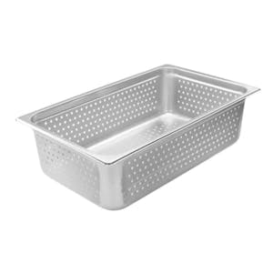 Full Size Perforated 22 Gauge Stainless Steel Steam Table Pan - 20-3/4" L x 12-3/4" W x 6" Hgt.