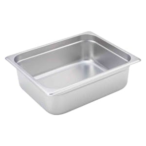 1/2 Size 22 Gauge Stainless Steel Steam Table Pan - 10-3/8" L x 12-3/4" W x 4" Hgt.