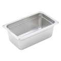 1/4 Size 22 Gauge Stainless Steel Steam Table Pan - 10-5/6" L x 6-5/16" W x 4" Hgt.