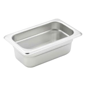 1/9 Size 22 Gauge Stainless Steel Steam Table Pan - 6-3/4" L x 4-1/4" W x 2-1/2" Hgt.