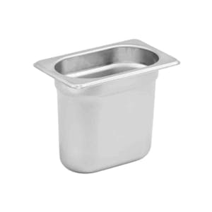 1/9 Size 22 Gauge Stainless Steel Steam Table Pan - 6-3/4" L x 4-1/4" W x 6" Hgt.