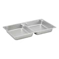 Full Size Divided 22 Gauge Stainless Steel Steam Table Pan - 20-3/4" L x 12-3/4" W x 2-1/2" Hgt.