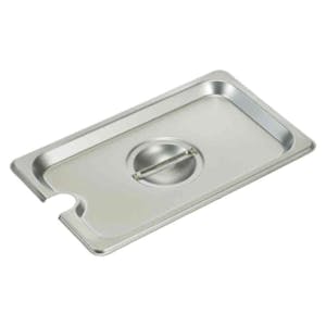 1/4 Size Stainless Steel Slotted Flat Cover for Steam Table Pans