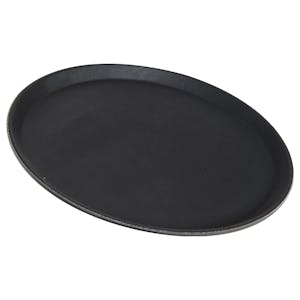 11" Dia. Black Rubber-Lined Polypropylene Round Serving Tray