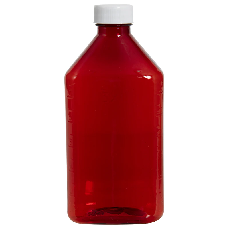 12 oz. Amber PET Oval Liquid Bottle with 28/410 White Plain Cap