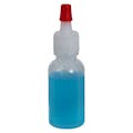 1/2 oz. Natural LDPE Boston Round Bottle with 15/415 Natural Long Collar Yorker Dispensing Cap