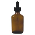 1 oz. Rockefeller Century Oval Amber Glass Bottle with 20/400 Black Graduated CRC Dropper Cap with Glass Pipette