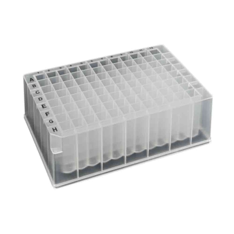 2.2mL Sterile OptiWell™ Standard Deep Well Plate with 96 Square Wells & U Bottom - 5 per Bag; 10 Bags Per Case