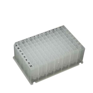 2.3mL Sterile OptiWell™ Deep Well Plate with 96 Square Wells & V Bottom - 5 per Bag; 10 Bags Per Case