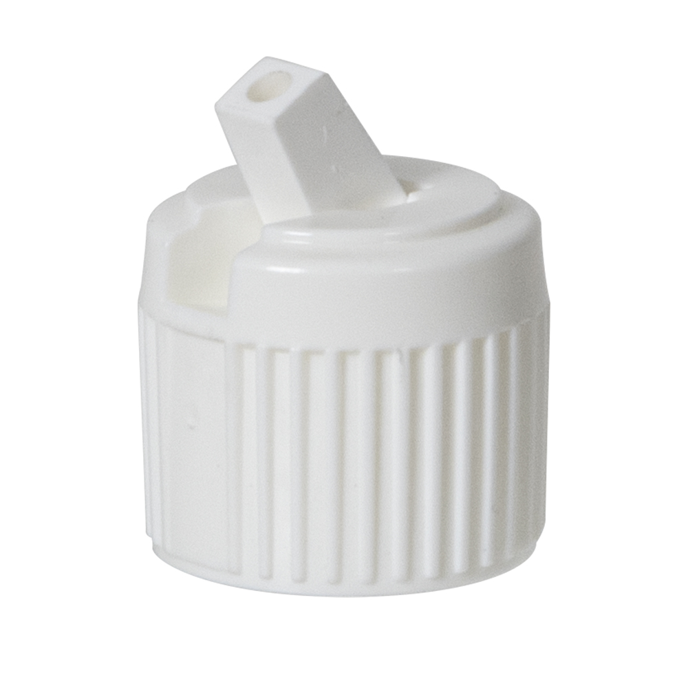18/410 White Polypropylene Flip-Top Dispensing Cap | U.S. Plastic