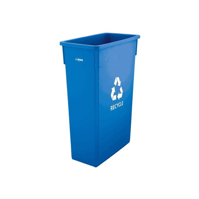 23 Gallon Blue Polypropylene Slender Recycling Container