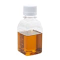 250mL Diamond® RealSeal™ Clear PETG Sterile Square Media Bottle with 38mm White Cap - Package of 24